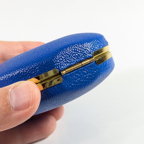 vintage mcm Deluxe travel alarm clock 7 jewels Germany round travel WORKS - Picture 13 of 14